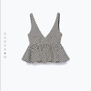 Zara Gingham Peplum Top